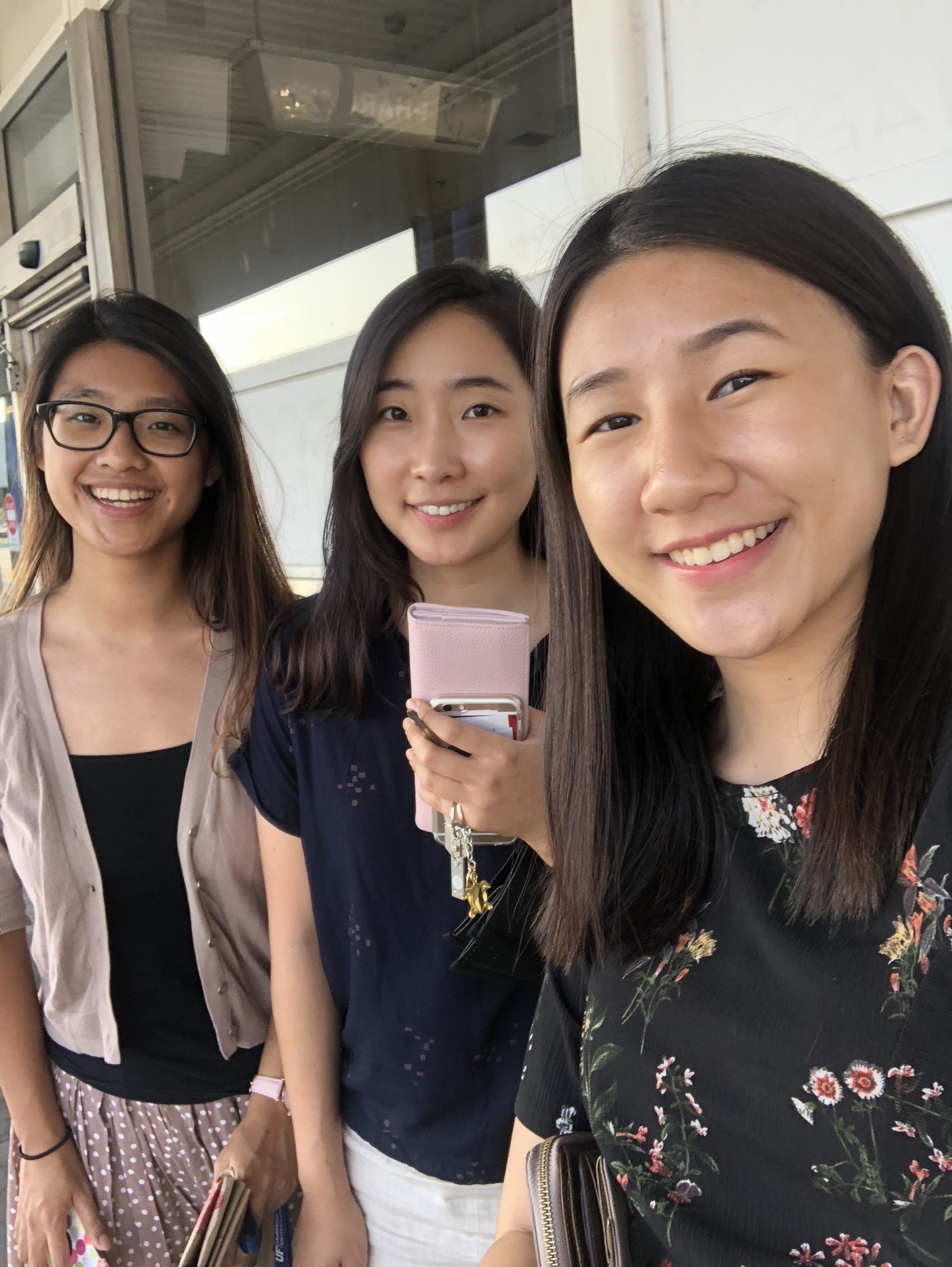 Grocery shopping with Crystal Wang (from Gainsville, Florida), my new GP (on my left)and another new first term teammate, Celine Goh (from Singapore)
